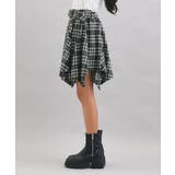 チェック変形ヘムスカート | PINK-latte | 詳細画像2