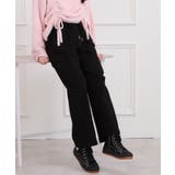 ブラック(019) | 裏起毛イージーロングパンツ | PINK-latte