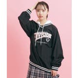 ブラック(019) | フード付きコットンパーカ | PINK-latte