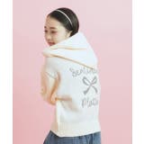 クロップドリボン刺繍パーカ | PINK-latte | 詳細画像1