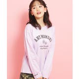 パープル(081) | カレッジフラワーロンT | PINK-latte
