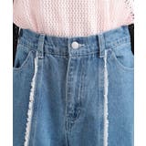 センターフリンジデニムパンツ | PINK-latte | 詳細画像4