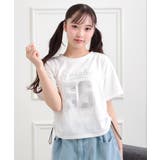 オフホワイト(003) | サイドアジャスターナンバリングTシャツ | PINK-latte