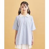 ハーフジップ衿付きTシャツ | PINK-latte | 詳細画像1