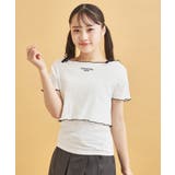 【セットアイテム】オフショルテレコTシャツ+テレコキャミ | PINK-latte | 詳細画像8