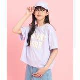 サテンアップリケカレッジTシャツ | PINK-latte | 詳細画像1 