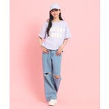 サテンアップリケカレッジTシャツ | PINK-latte | 詳細画像21 