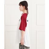 ワッペン風チュニックTシャツ | PINK-latte | 詳細画像3 