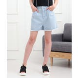 ブルー(091) | らくがき刺繍フリンジショートパンツ | PINK-latte