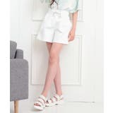 オフホワイト(003) | フロントレースアップキュロット | PINK-latte