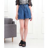 ブルー(493) | フロントレースアップキュロット | PINK-latte