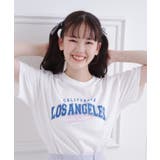 オフホワイト(003) | 接触冷感 カレッジロゴTシャツ | PINK-latte
