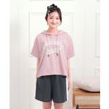 【セットアップアイテム】半袖パーカ＋ハーフパンツセット | PINK-latte | 詳細画像1 