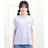 肩あきバックプリントビッグTシャツ | PINK-latte | 詳細画像1 