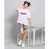 【接触冷感】Vネック衿付きアップリケビッグTシャツ | PINK-latte | 詳細画像21