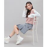 ブルー(493) | チェーン付きプリーツスカート | PINK-latte