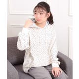 アイボリー(104) | バック発泡プリントパーカー | PINK-latte