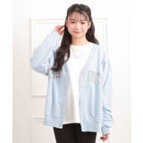 Vネックカレッジアップリケ裏毛カーディガン | PINK-latte | 詳細画像18 