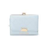 ブルー(091) | ハーフ猫がま口コンパクト財布 | PINK-latte