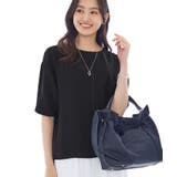 ブラック(019) | 【UVケア/吸水速乾】サテンラインブラウス | THE SHOP TK