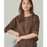 ブラウン(044) | 【UVケア/吸水速乾】サテンラインブラウス | THE SHOP TK