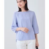 サックスブルー(090) | 【洗える/SETUP可能】袖コンシャスシアーブラウス | THE SHOP TK