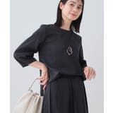 ネイビー(094) | 【洗える/SETUP可能】袖コンシャスシアーブラウス | THE SHOP TK