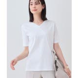 ホワイト(001) | 【洗える】シンプルVネックTシャツ | THE SHOP TK