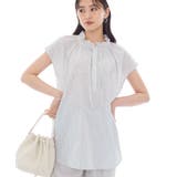 ホワイト(301) | フリル衿ギャザーブラウス | THE SHOP TK