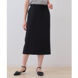 ブラック(019) | 【シワになりにくい】コットンライクストレートスカート | THE SHOP TK