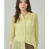 イエローグリーン(025) | シアードット切り替えブラウス | THE SHOP TK
