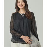 ブラック(019) | 【袖コンシャス】シアードットブラウス | THE SHOP TK