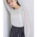 ホワイト(001) | 【袖コンシャス】シアードットブラウス | THE SHOP TK