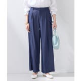 ブルー(493) | 【デニム調素材】きれいめワイドパンツ | THE SHOP TK