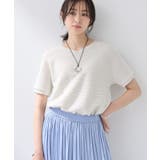 オフホワイト(003) | 【リネン混】Vネックラメニット | THE SHOP TK