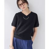 ブラック(019) | 【リネン混】Vネックラメニット | THE SHOP TK