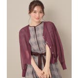 ピンク(074) | 【秋カラー・オシャレな透け感】ダブルパール調シアーカーディガン | Couture brooch