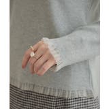 【大人可愛い・リボン取り外し可】前後2WAYラメリブ シアープチフリルニット | Couture brooch | 詳細画像52 