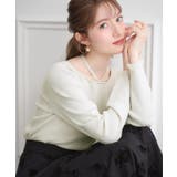 【大人可愛い・リボン取り外し可】前後2WAYラメリブ シアープチフリルニット | Couture brooch | 詳細画像11 