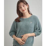 【着映え・5分袖・フェミニン】ラメフェザー半袖ニット | Couture brooch | 詳細画像18