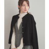 ブラック(019) | 【大人可愛い・きれいめ・通勤】ケーブルカーディガン | Couture brooch