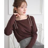 【着映え・フェミニン・高見え】配色リボン総針ニットトップス | Couture brooch | 詳細画像33 