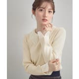 【着映え・フェミニン・通勤】レース衿カフス付きリブニット | Couture brooch | 詳細画像4