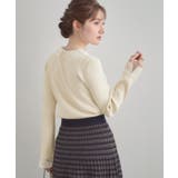 【着映え・フェミニン・通勤】レース衿カフス付きリブニット | Couture brooch | 詳細画像6