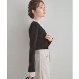 【着映え・フェミニン・通勤】レース衿カフス付きリブニット | Couture brooch | 詳細画像15