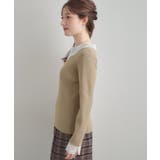 【着映え・フェミニン・通勤】レース衿カフス付きリブニット | Couture brooch | 詳細画像52