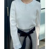 【着映え・フェミニン・通勤】レース衿カフス付きリブニット | Couture brooch | 詳細画像10