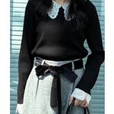 【着映え・フェミニン・通勤】レース衿カフス付きリブニット | Couture brooch | 詳細画像22