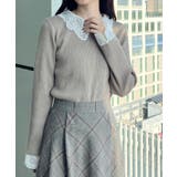 【着映え・フェミニン・通勤】レース衿カフス付きリブニット | Couture brooch | 詳細画像32