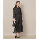 【一枚で着映える・花柄・通勤】前後2WAYシフォン楊柳小花ワンピース | Couture brooch | 詳細画像1 